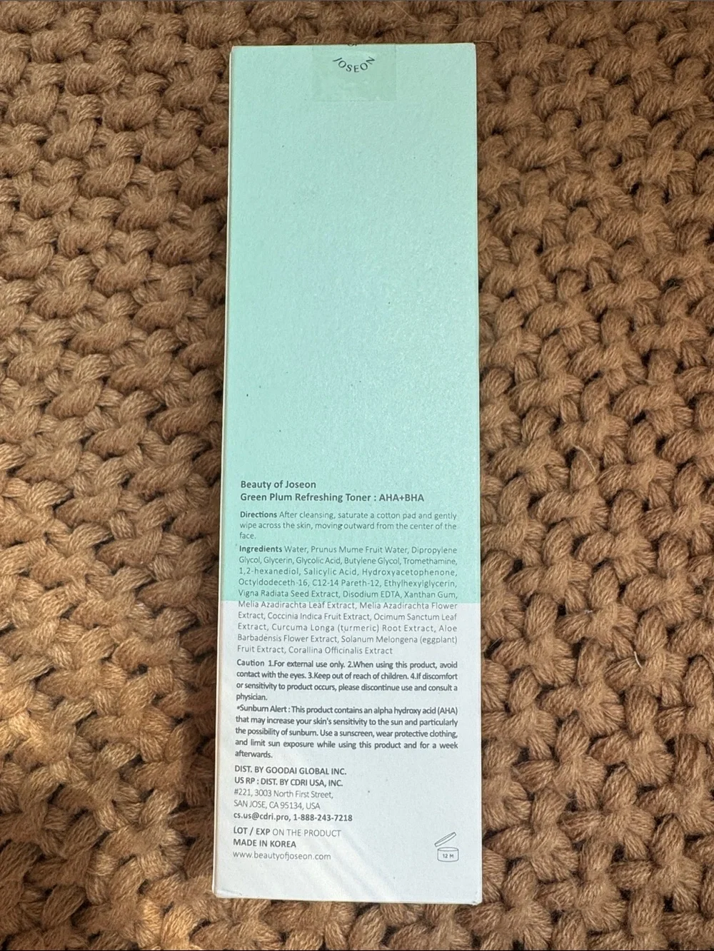 Beauty of Joseon Green Plum Refreshing Toner - AHA + BHA 5.07 fl oz